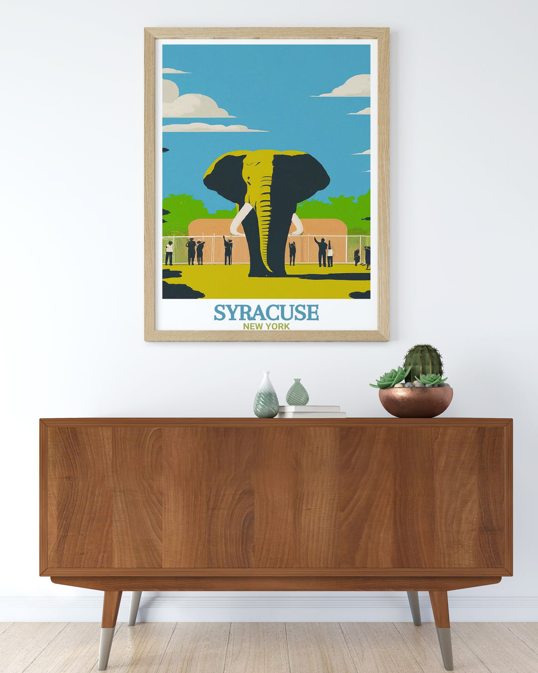 Syracuse vintage poster of Rosamond Gifford Zoo highlighting the zoos vibrant colors and diverse wildlife ideal for home or office decor a timeless reminder of Syracuse unique attractions making it a cherished gift for any occasion adding personality to your walls