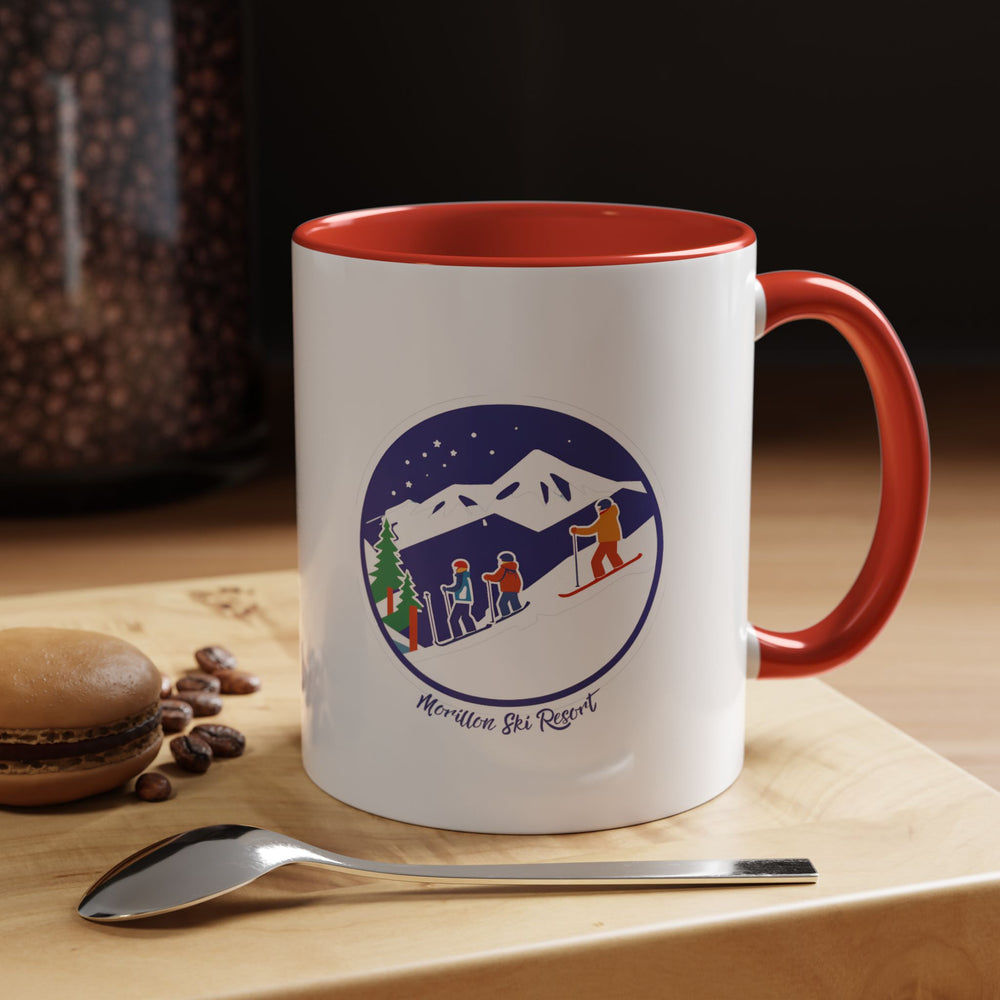 A stunning Morillon Ski Resort Mug showcasing intricate designs reflecting the breathtaking scenery of the resort. Dishwasher and microwave safe, this ceramic mug is ideal for daily use or as a thoughtful gift for alpine adventure fans.