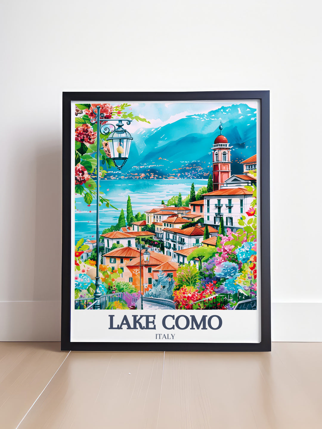 Bellagio Lombard Pre Alps artwork in a Lake Como Art Print perfect for adding a touch of Italian charm to your living room or office this print brings the tranquil beauty of Lake Como right into your space