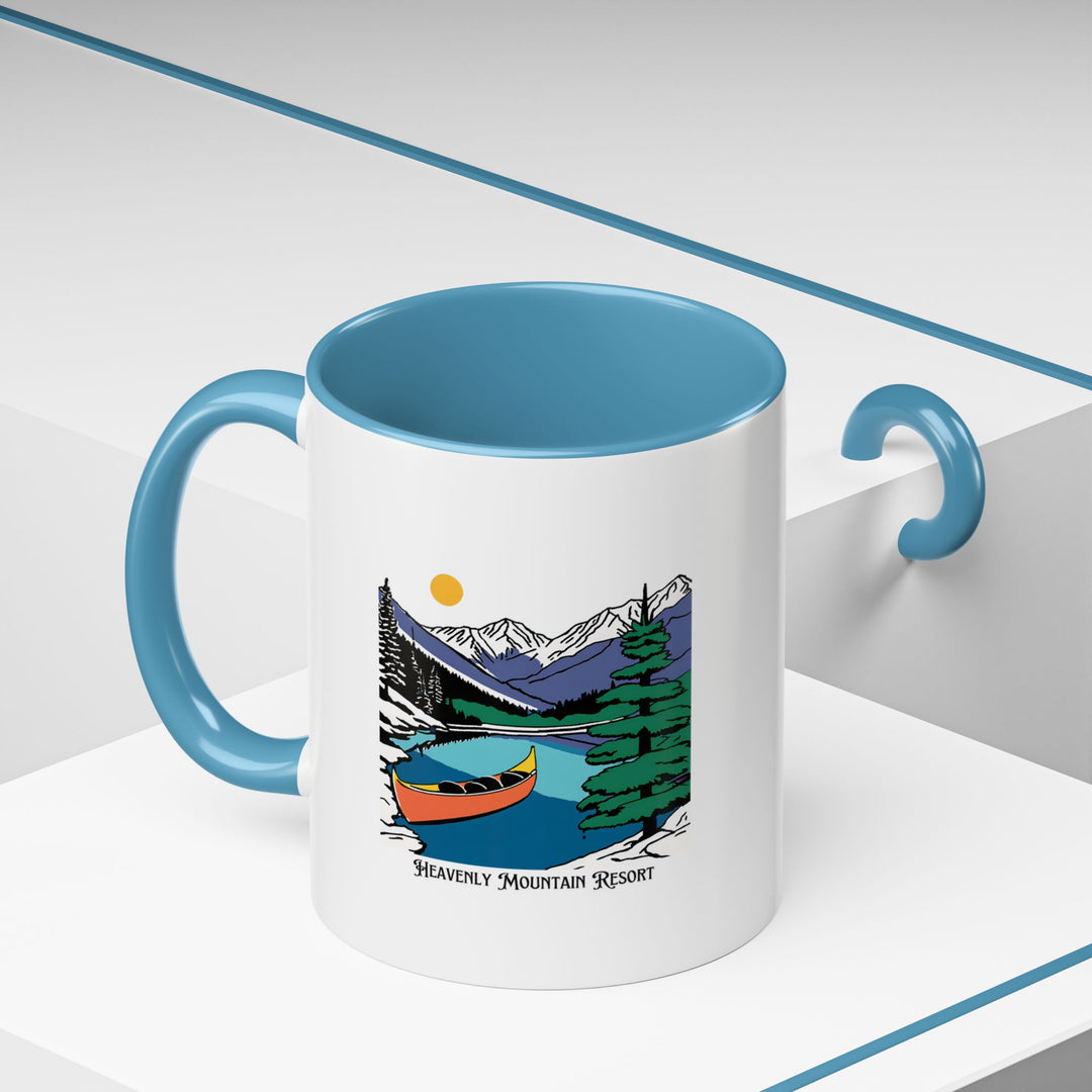 A vibrant and functional mug showcasing Heavenly Mountain Resort's stunning mountain scenery. Ideal for ski lovers, this ceramic mug is perfect for your daily beverage. It is microwave safe and dishwasher safe for ease of use.