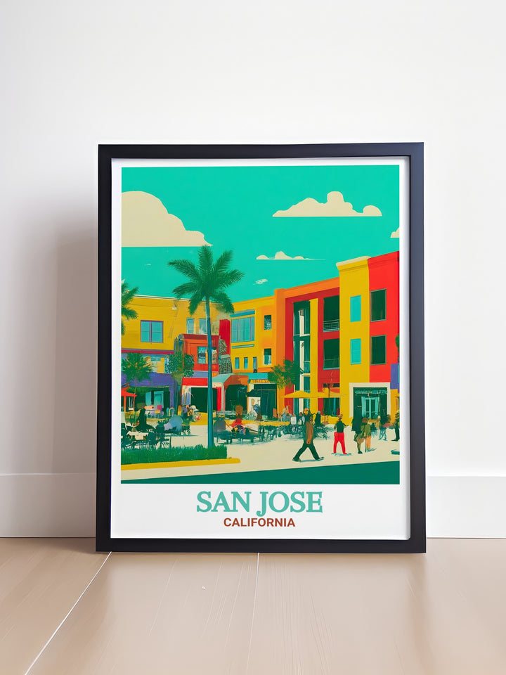 Canvas print of Santana Row, bringing the lively and luxurious ambiance of San Joses premier destination into your home. This artwork celebrates the blend of style, comfort, and modernity that defines Californias urban life.