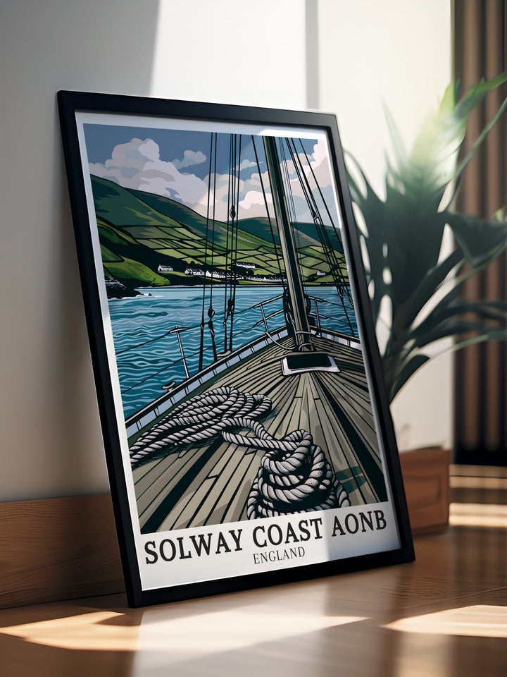 Allonby Travel Art. Featuring detailed illustrations of Allonby and the wider Solway Coast AONB, this travel art collection brings the serene beauty of Cumbria into your home. Ideal for enhancing your living space.