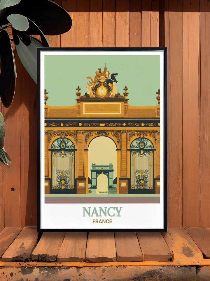 France wall art depicting the historical Place Stanislas in Nancy, a landmark known for its grand design and cultural significance. This print is a stunning addition to any home or office space.