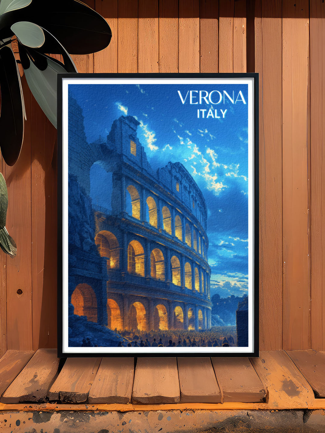 This custom print of the Verona Arena showcases the detailed stonework and iconic structure of the ancient Roman amphitheater. A personalized piece that adds a unique touch of Italian heritage and sophistication to any decor.