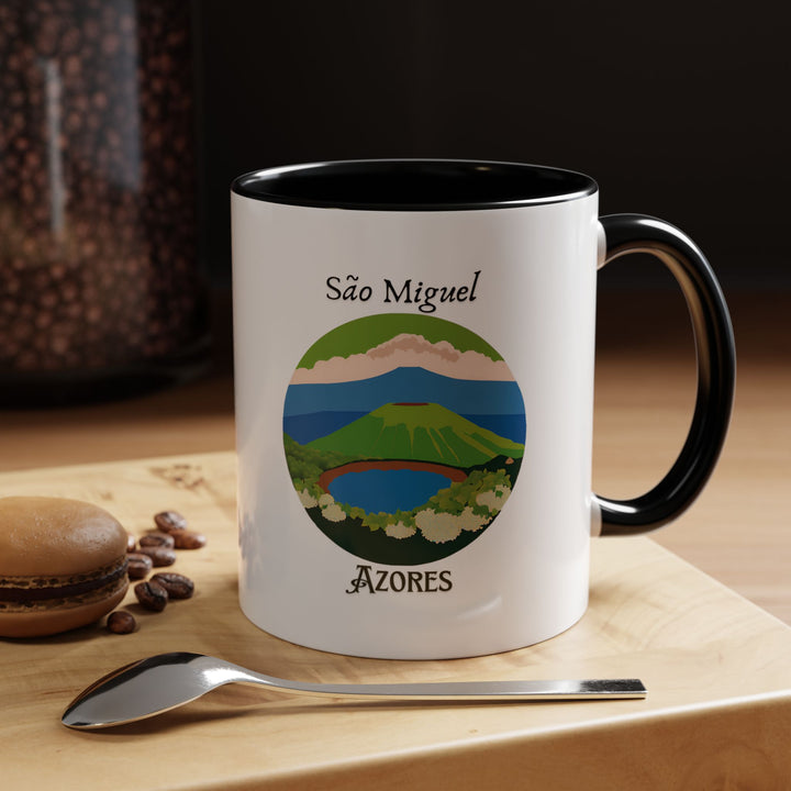 A stylish São Miguel mug perfect for adding a touch of island elegance to your daily routine. Showcasing detailed designs of iconic landscapes, it is durable, dishwasher-safe, and an excellent gift for travelers, collectors, or anyone who appreciates São Miguel's unique beauty.