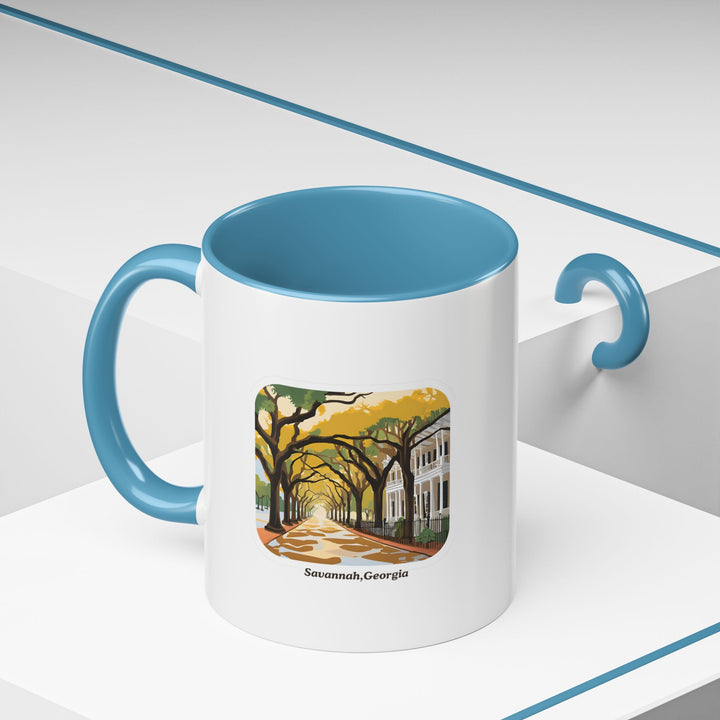 The Savannah, Georgia mug brings the iconic charm of the city to life with stunning artwork. Perfect for coffee and tea lovers, this mug is dishwasher and microwave safe for added practicality and convenience.