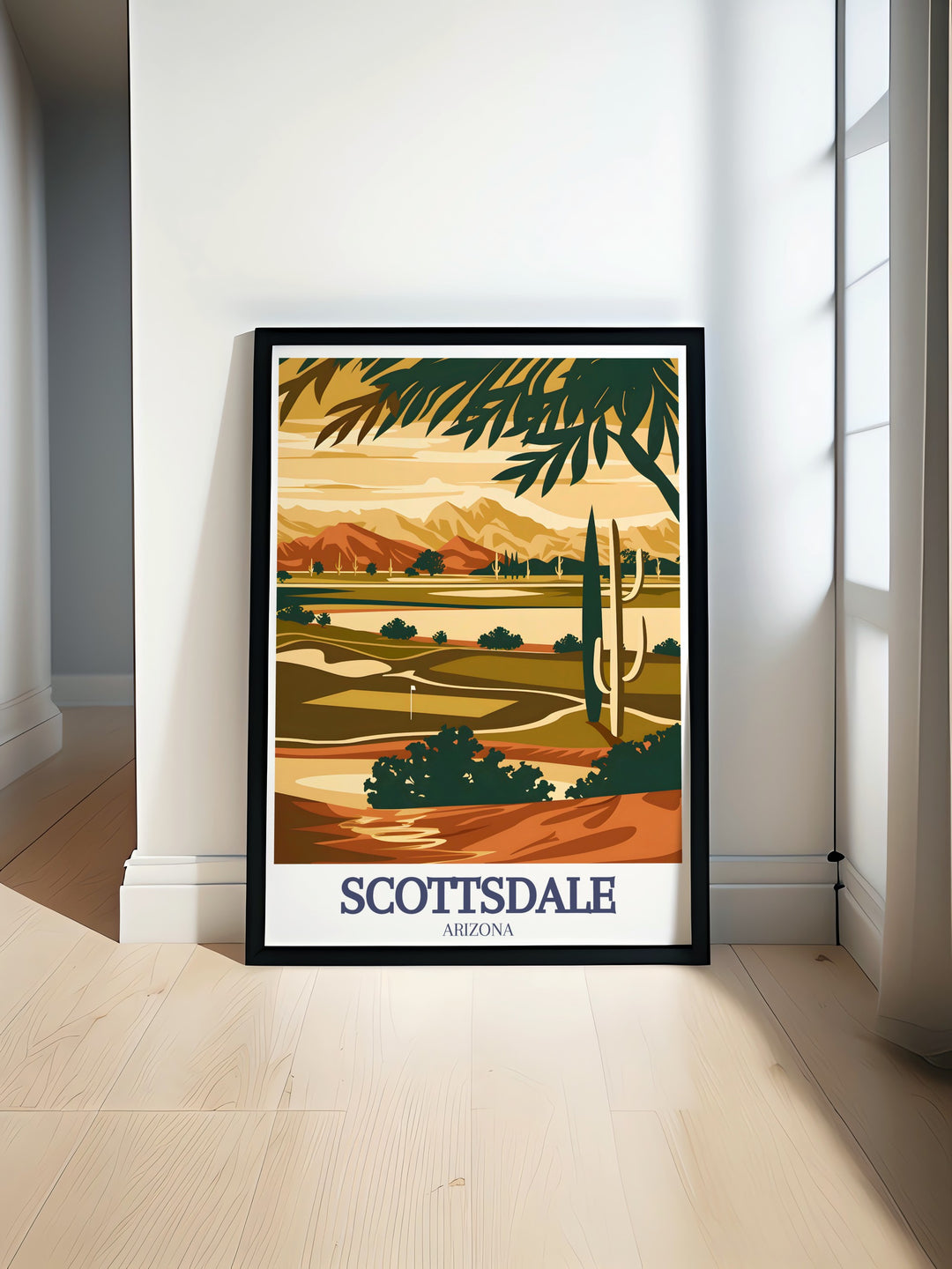 Featuring the world class Talking Stick Golf Club and the peaceful desert setting of Talking Stick Way, this Scottsdale Poster captures the spirit of Arizonas premier travel destination. A great addition to any home or office décor.