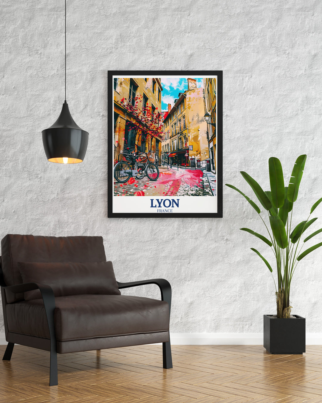 This Lyon travel print showcases the charm of Old Town and Trinity Town Square, with fine line art and a colorful design. Perfect for anyone looking to bring a piece of French history and culture into their space.