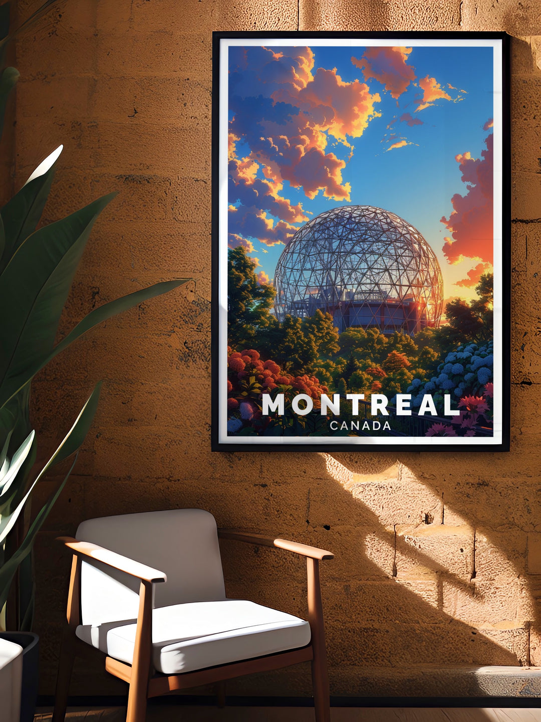 Add a touch of modern design to your space with this Canada Wall Print featuring the BioSphere in Montreal. The poster celebrates the futuristic architecture of this Canadian landmark, making it ideal for any art enthusiast.