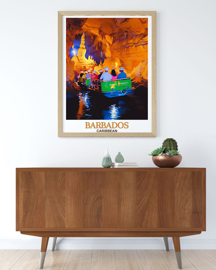 Harrisons Cave Elegant Home Decor celebrates the natural wonder of Barbados with high quality prints. Each piece features the stunning details of the caves stalactites and stalagmites, making it a sophisticated addition to your home decor.