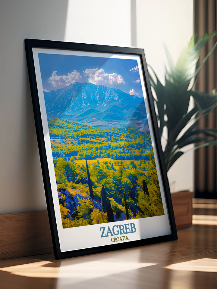 Medvednica Mountain artwork that brings the natural beauty of Zagreb into your home. Ideal as a holiday art gift or a sophisticated addition to your space.