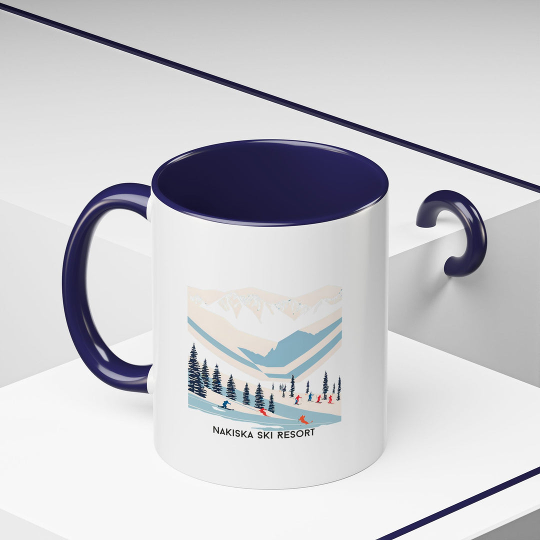 The Nakiska Ski Area mug is a perfect way to enjoy your favorite hot drinks while celebrating the Canadian ski area. Its detailed design is durable and easy to maintain with microwave and dishwasher safety.