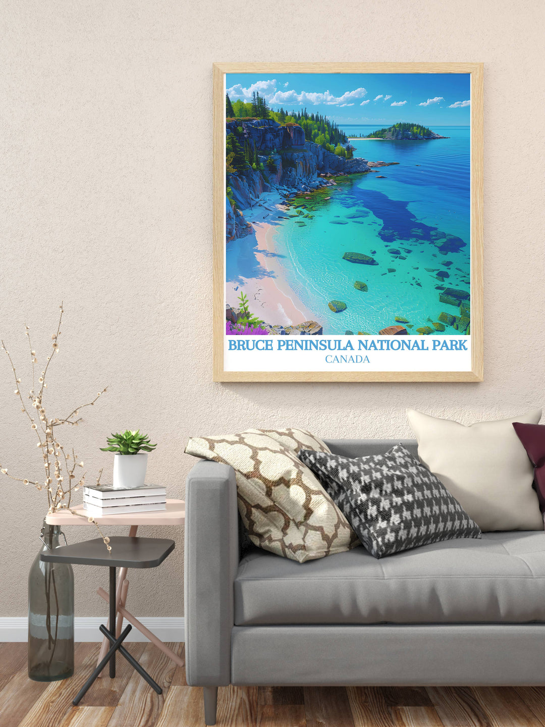 The Flowerpot Island Landscape Print brings the enchanting scenery of this iconic location to life perfect for enhancing your living space with a touch of natural beauty and inspiring a sense of adventure and exploration