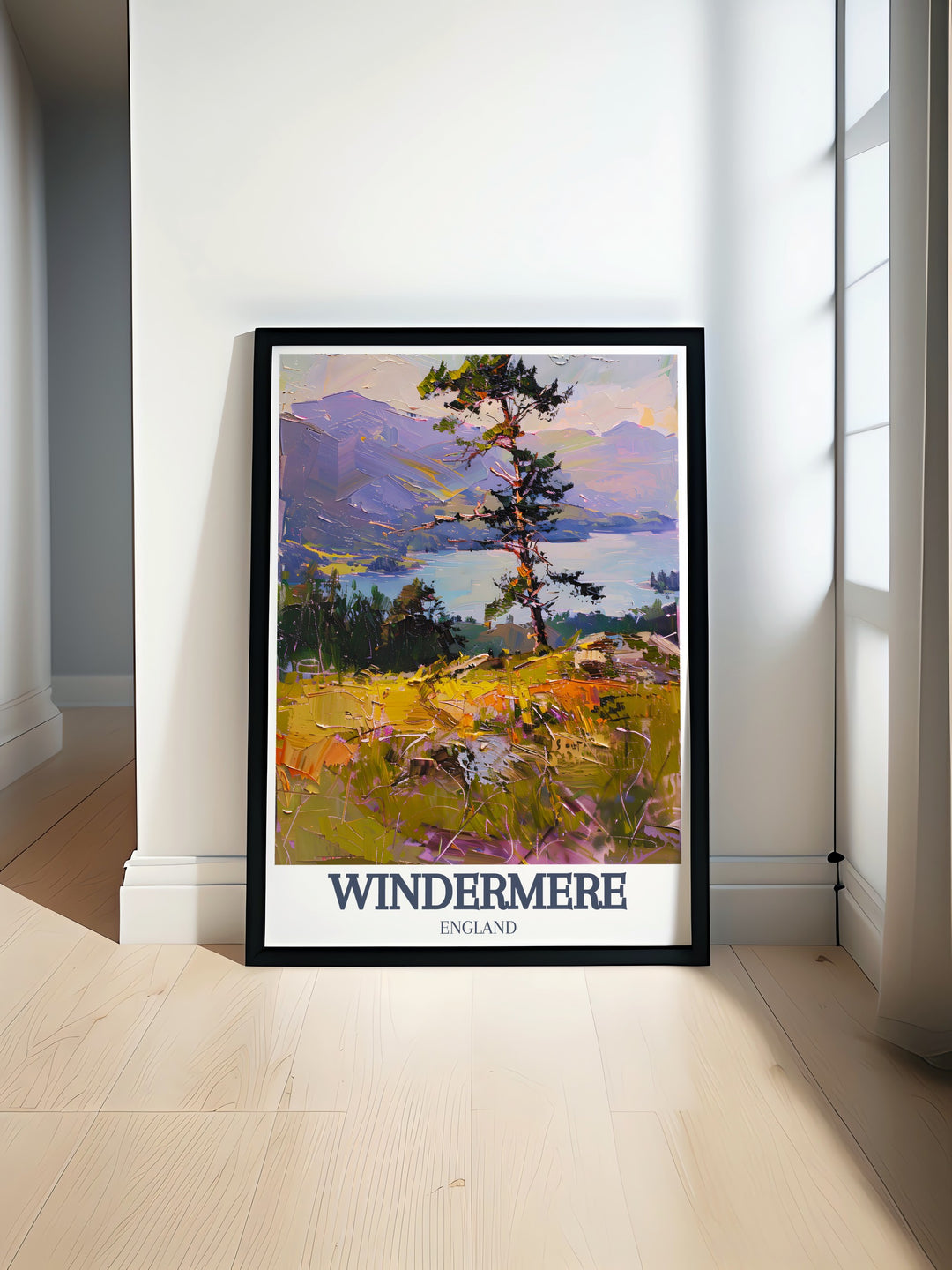 Lake Windermere Orrest Head Modern Print showcasing serene lake views and picturesque landscapes perfect for elegant home decor and wall art