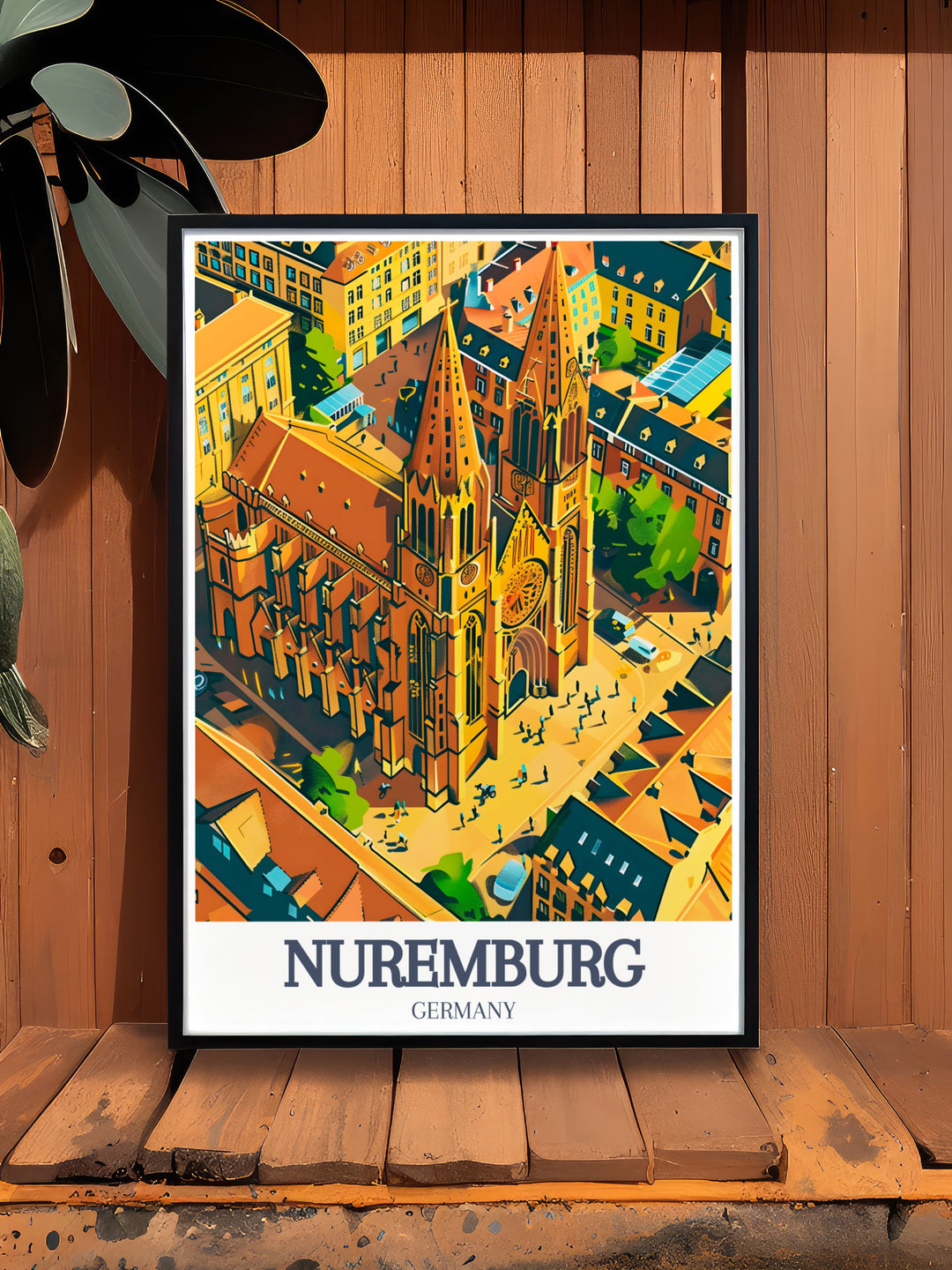 Bring Nurembergs historic landmarks to life with this art print of St. Lorenz Church and Old Town Nuremberg. This Germany travel print offers a glimpse into the citys medieval beauty, making it the perfect addition to any art collection or gift list.