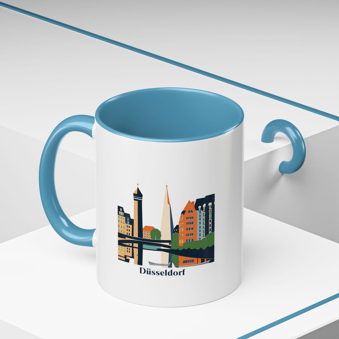 A Düsseldorf mug capturing the essence of the city’s culture and scenic beauty. Dishwasher-safe and ideal for coffee lovers, it’s a meaningful gift or keepsake for those who cherish Düsseldorf’s charm.