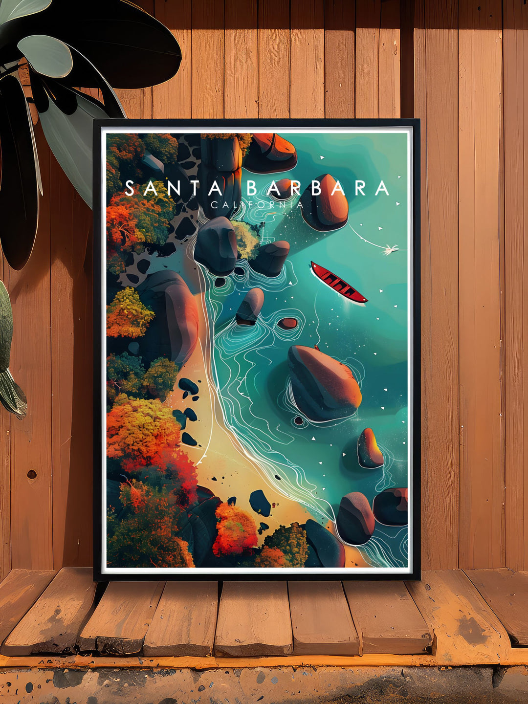 Santa Barbara Travel Print and Butterfly Beach Modern Decor feature vibrant colors and intricate details perfect for enhancing your living space or gifting for special occasions like birthdays anniversaries or Christmas