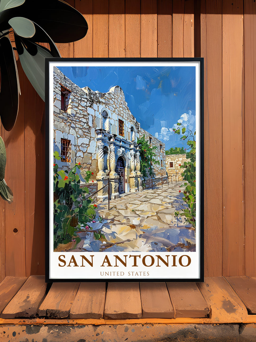 Celebrate San Antonios history with this beautifully crafted travel print of the Alamo. Whether youre a traveler or a history enthusiast, this poster captures the significance of one of Texas most treasured landmarks.