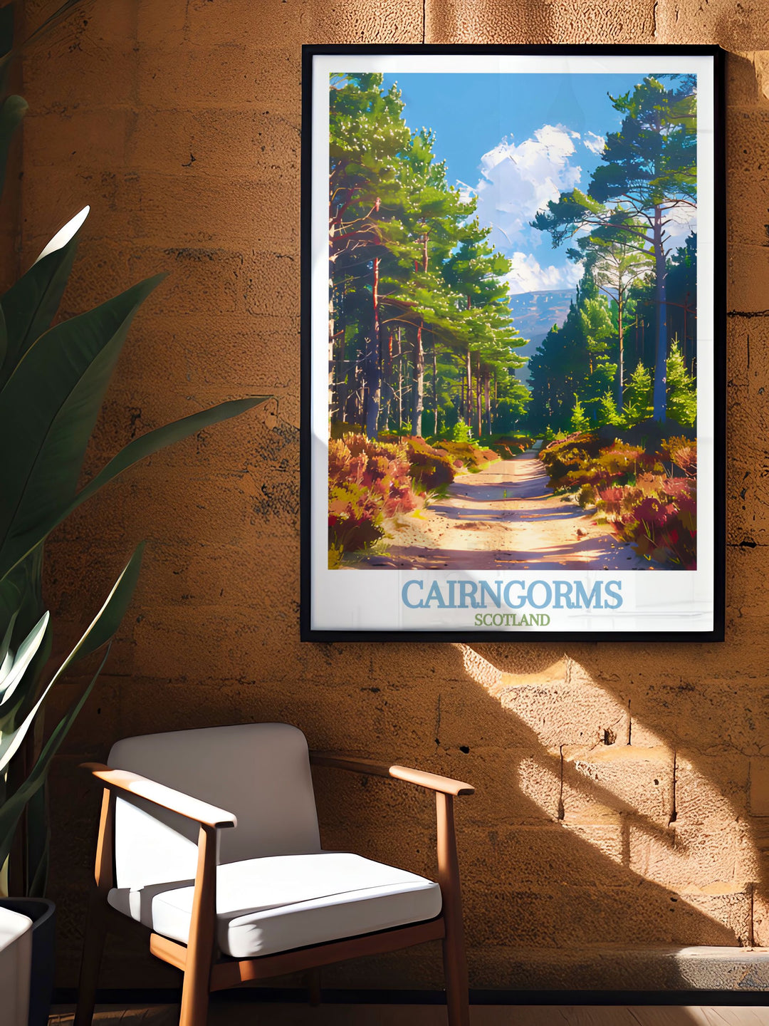 Rothiemurchus Forest vintage print capturing the timeless beauty of the Cairngorms. Perfect for adding a touch of nostalgia and natural splendor to your decor. High quality materials ensure long lasting vibrant colors and detailed artwork.