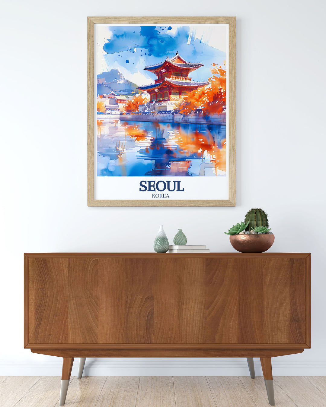 Stunning Seoul Art Print showcasing Gyeongbokgung Palace and Han River perfect for adding a touch of South Korean heritage to your home decor ideal for anniversary gifts birthday gifts and Christmas gifts a stylish addition to any living space