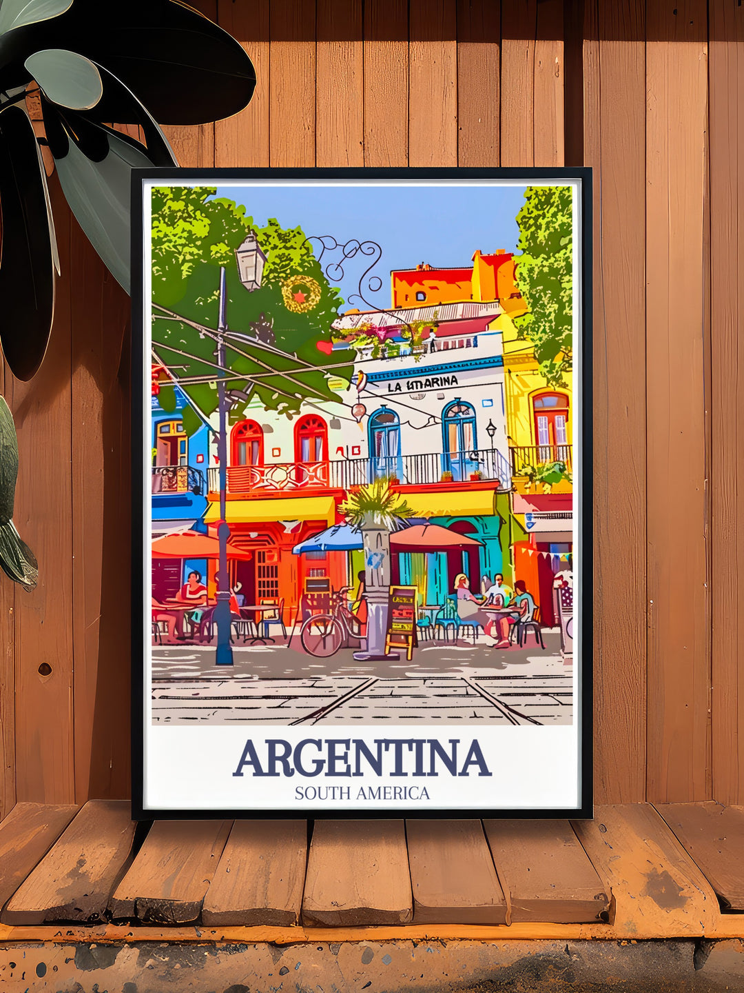 Buenos Aires, La Boca vintage style print perfect for lovers of classic and modern art. This Argentina artwork highlights the neighborhoods colorful streets and unique charm. Great for home decor or as a thoughtful gift for art enthusiasts.
