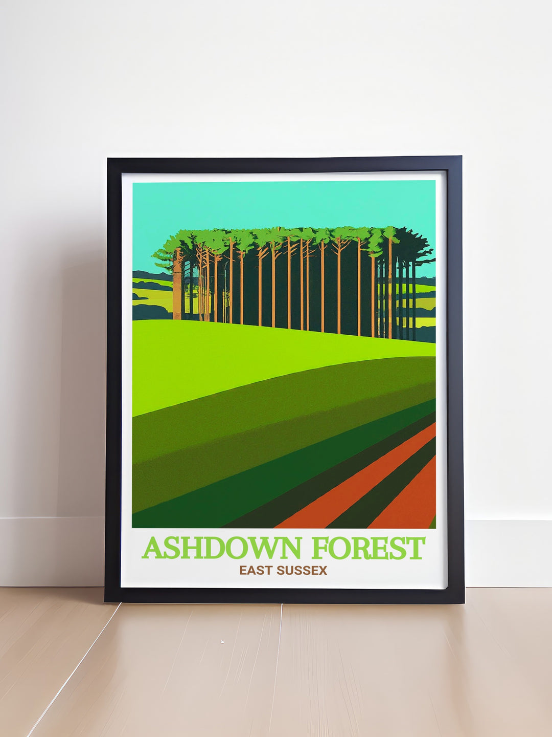 Transform your living space with Friends Clump Stunning Prints from Ashdown Forest this AONB Art captures the lush greenery and iconic views of Friends Clump bringing the beauty of nature into your home decor with vibrant colors and detailed design