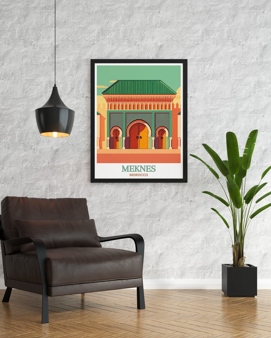 Royal Palace Meknes print is a stunning representation of Morocco art perfect for adding beauty and history to any room décor this elegant piece of Moroccan wall art makes an ideal gift for art lovers and travelers who appreciate the richness of Moroccan culture