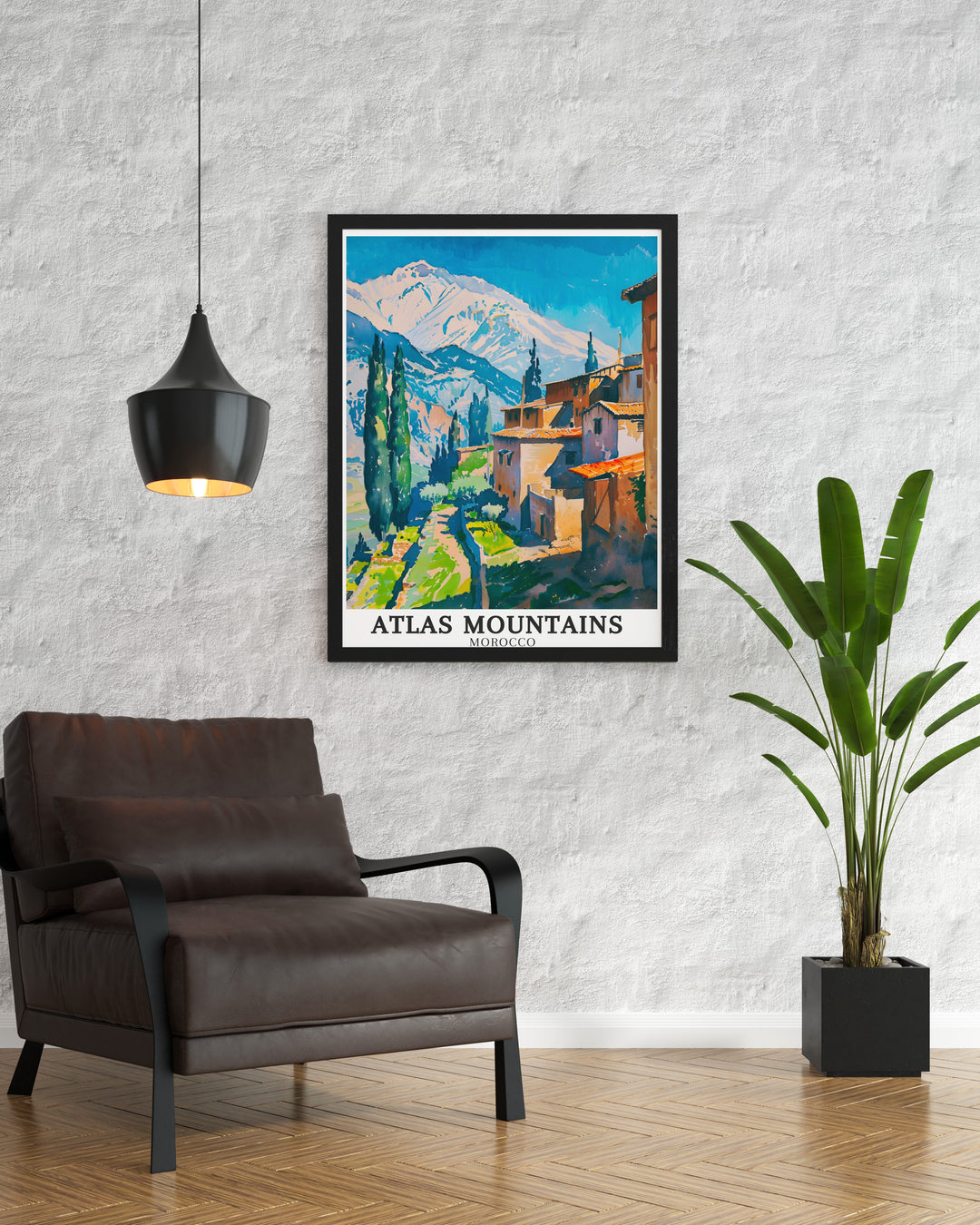 Chefchaouen poster showing the vibrant blue hues of the Blue Pearl Morocco with stunning views of the Rif Mountains Berber villages Berbers framed prints are ideal for anyone wanting to bring Moroccan charm and Berber culture into their living space