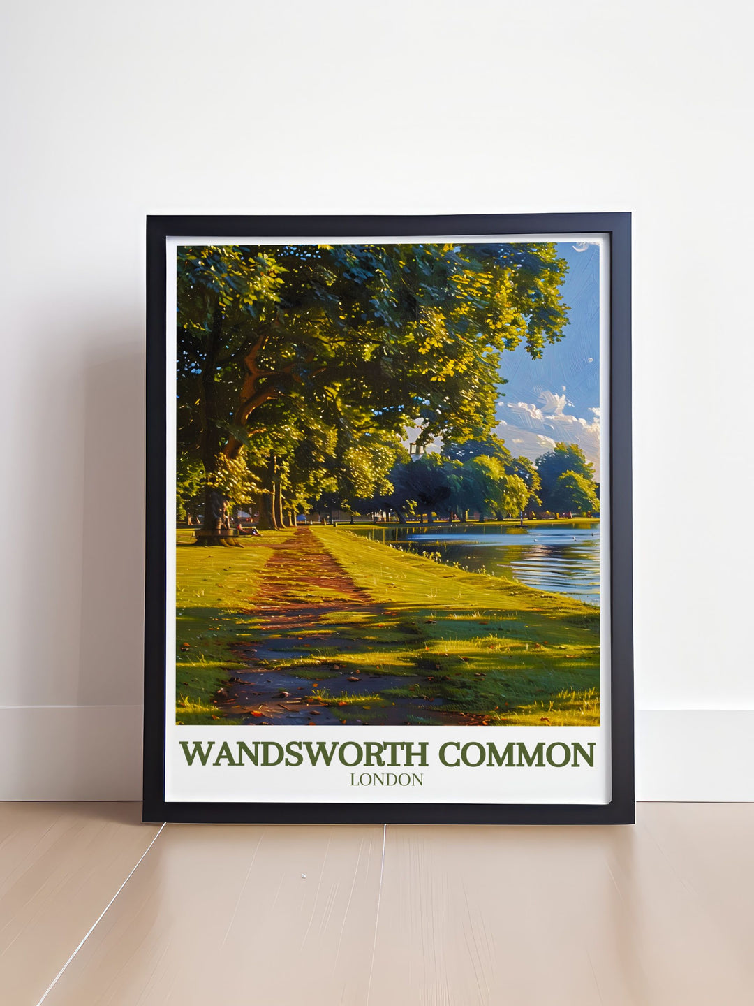 This Wandsworth Common poster is a must have for anyone who loves South London. The vintage print highlights the areas unique landmarks and natural beauty, making it a wonderful addition to your collection of London travel posters.