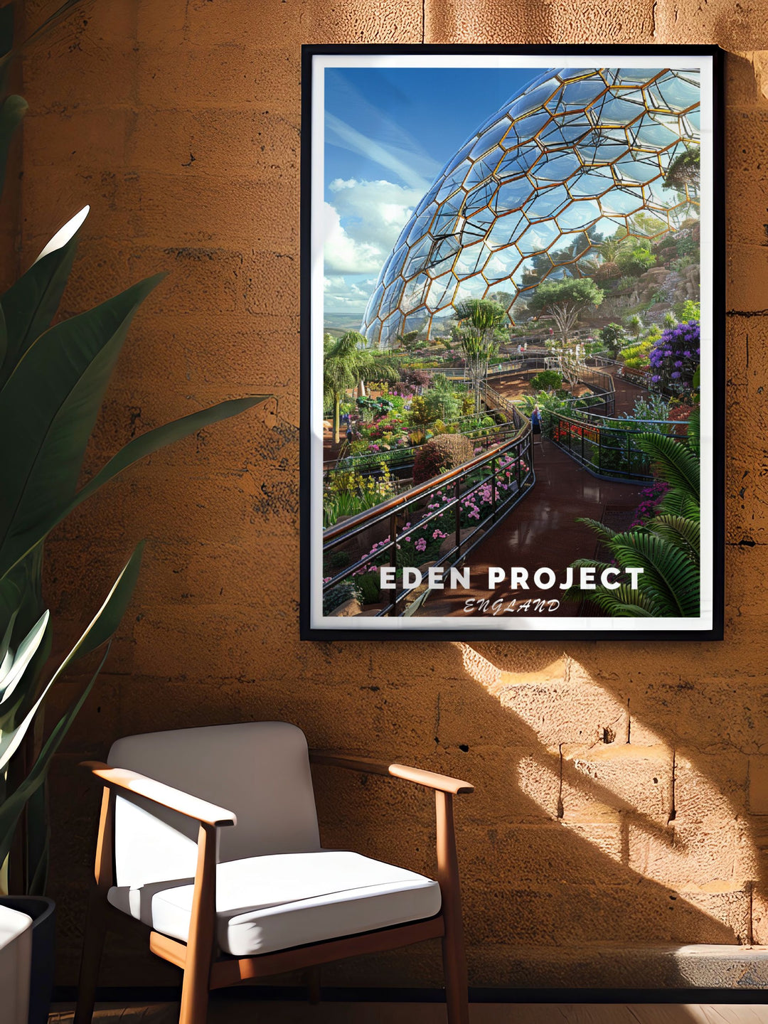 Eden Project vintage print highlighting the historical and botanical significance of this renowned garden an excellent choice for art lovers and nature enthusiasts this piece brings the charm and innovation of the Eden Project to your walls.