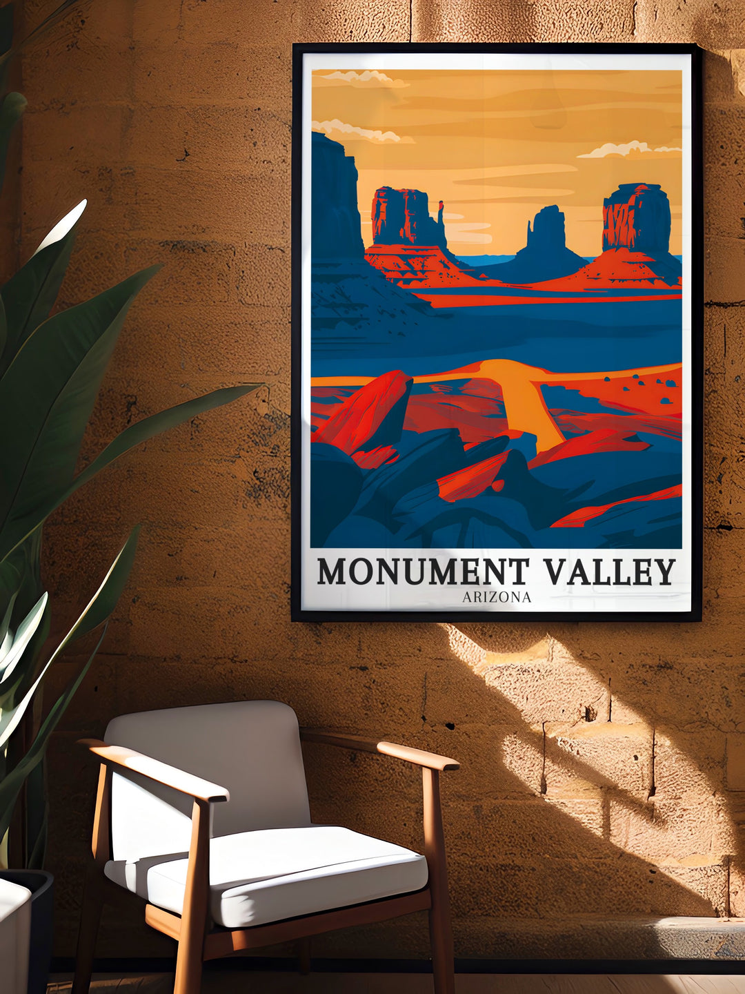 East Mitten Butte Navajo Tribal Park artwork offers a captivating view of Monument Valley perfect for creating a serene and inspiring atmosphere in your home whether displayed in the living room bedroom or office.