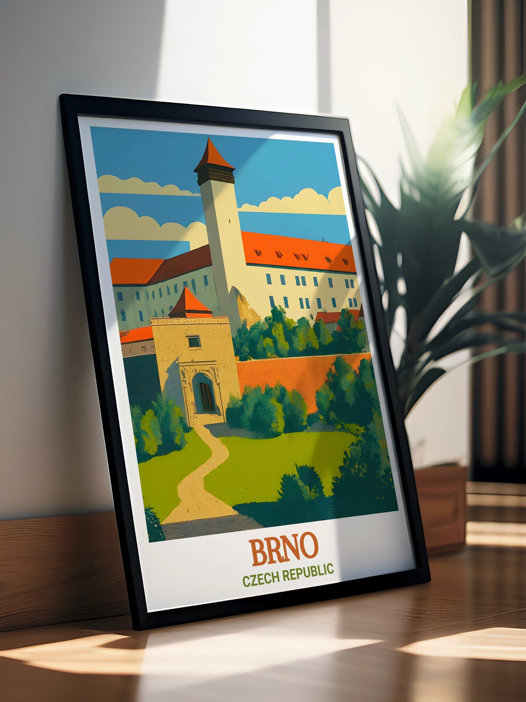 Brno czech art print of Spilberk Castle perfect for a Brno home gift and modern art decor