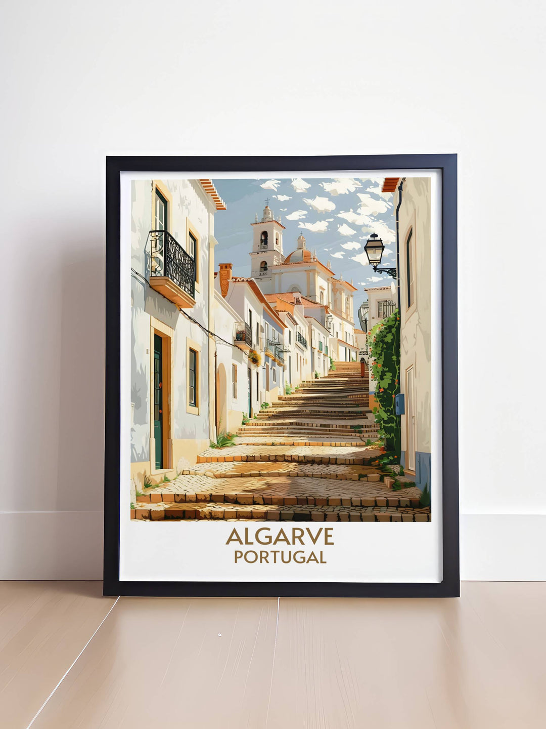 Enhance your home decor with this Faro old town wall art capturing the essence of the Algarves vibrant culture. Ideal for creating a focal point in any room and makes a perfect anniversary or birthday gift.