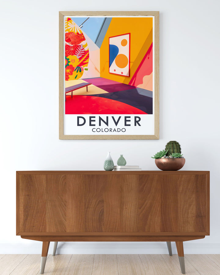 This art print of the Denver Art Museum showcases the striking facade and rich cultural heritage of this iconic landmark, making it a perfect piece for fans of architectural beauty and history.