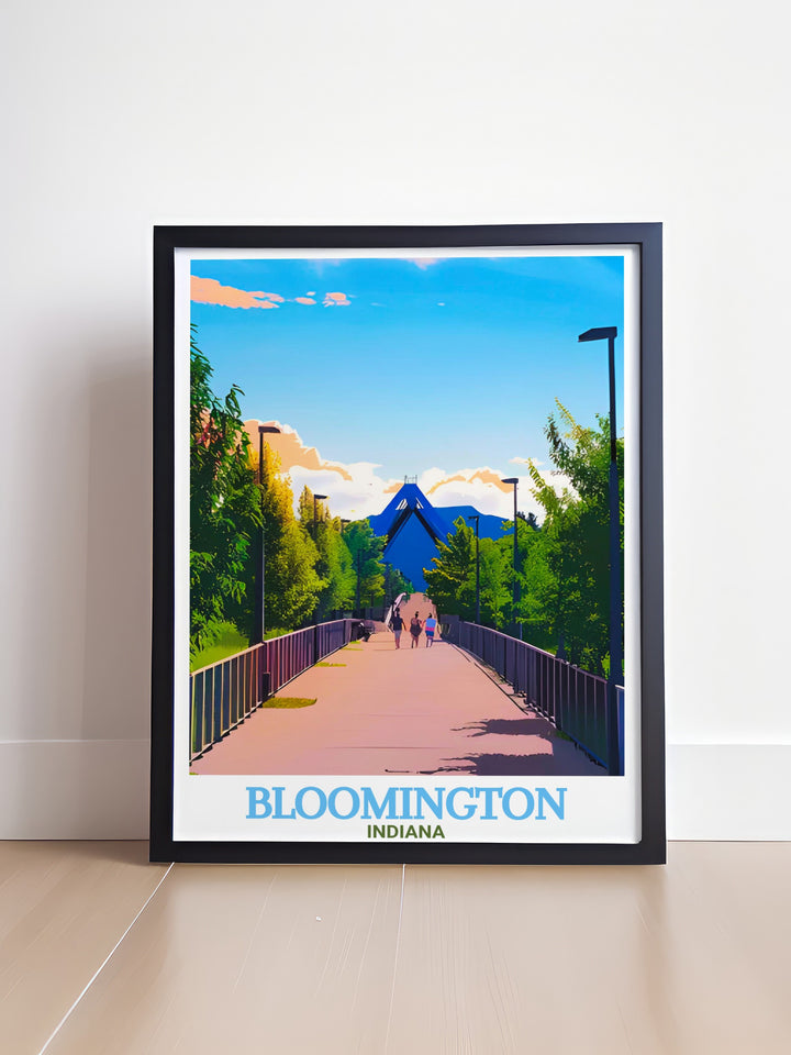 Bloomington Decor B Line Trail digital download showcasing the tranquility and charm of Bloomington Indiana perfect for adding a touch of nature to any room or as a personalized gift for someone who loves the city