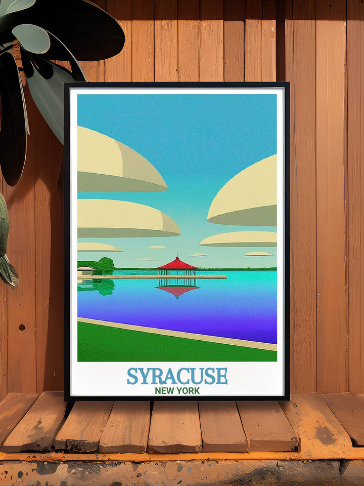 Elegant Onondaga Lake Park framed print featuring intricate details and vibrant colors perfect for transforming your living room or office into a serene retreat capturing the beauty of Syracuse landscapes making it a stylish and thoughtful gift for any occasion