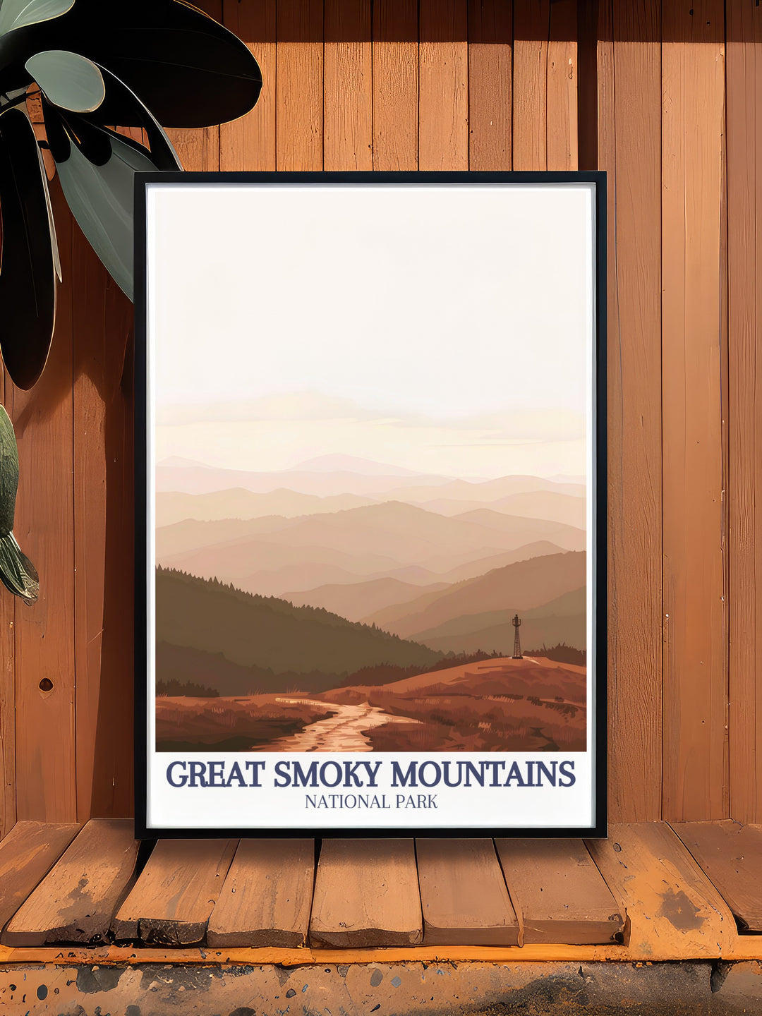 This travel print of the Great Smoky Mountains showcases the lush forests, rolling hills, and mist covered peaks of the Smokies. An ideal addition to any nature lovers collection.