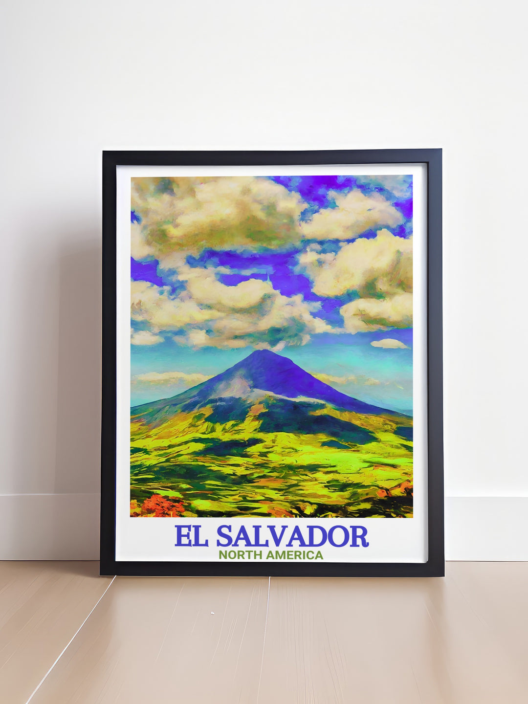 Santa Ana Volcano prints showcasing the breathtaking beauty of El Salvadors famous volcano perfect for wall art and travel gifts a stunning piece that enhances any space with its rich color palette and detailed artwork