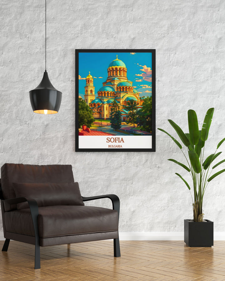 Beautiful Bulgaria Poster of BULGARIA St. Alexander Nevsky Cathedral a captivating art print that adds elegance and historical significance to any room an ideal piece for wall art enthusiasts.