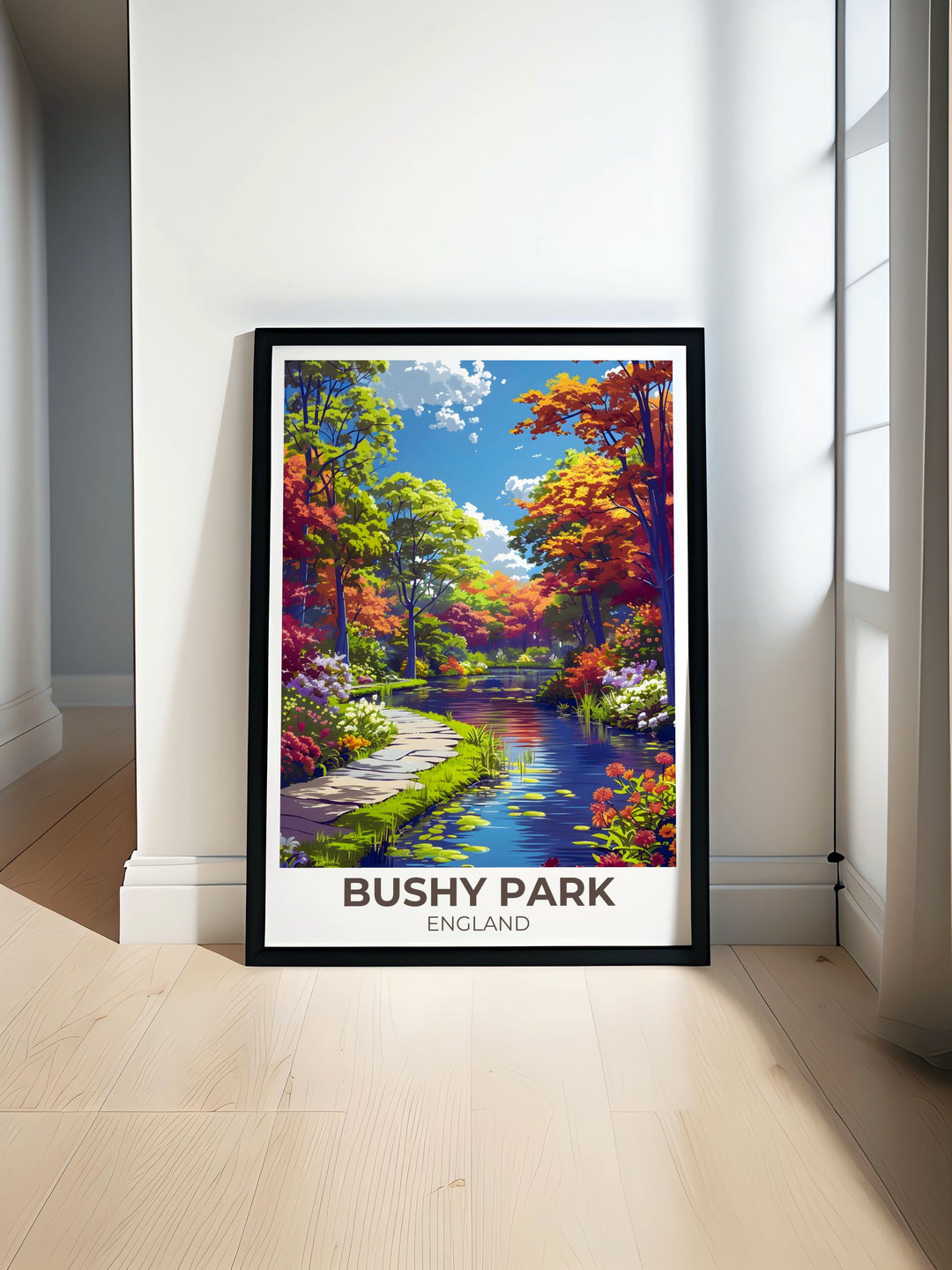 Richmond Park Poster showcasing the serene landscapes and Richmond Park Deer perfect for adding a natural touch to your space along with Woodland Gardens.