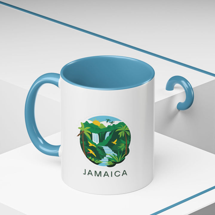 This Jamaica mug features vibrant tropical artwork that brings the island to life. Perfect for your favorite beverages, it is durable and practical. Ideal as a gift or for personal use, this mug will remind you of Jamaica’s beauty.