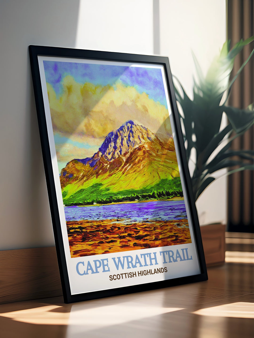 Cape Wrath Trail Canvas Art brings the adventure of Scotlands most iconic hiking trail into your home. From the dramatic coastline to the peaceful moors, this canvas art is ideal for anyone who loves Scotlands outdoor beauty.