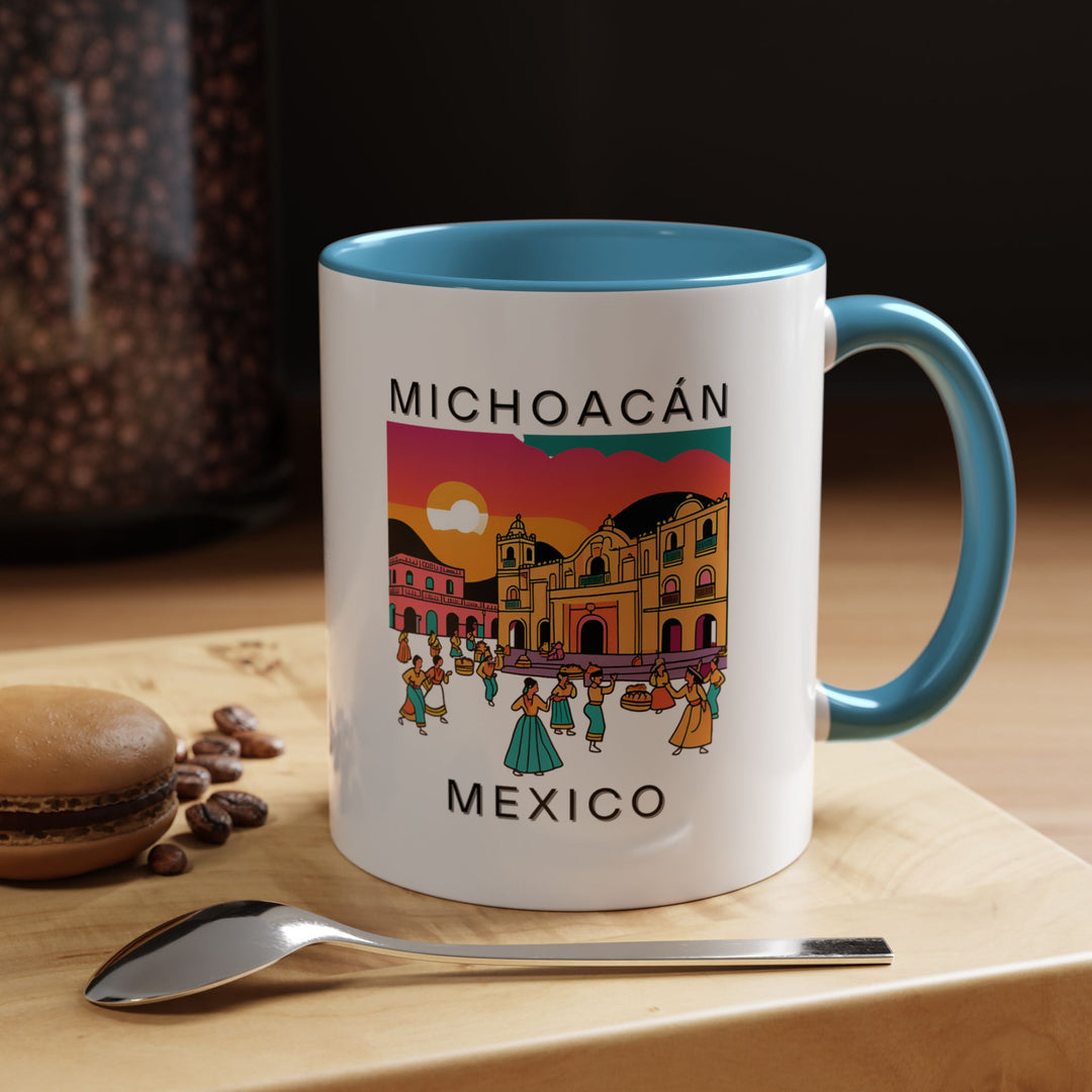 This Michoacán Mexico mug showcases intricate designs of the region’s cultural heritage. Perfect for coffee or tea lovers, it highlights the beauty of Michoacán. Dishwasher and microwave safe, it makes a unique gift or keepsake for anyone who loves Mexican culture.