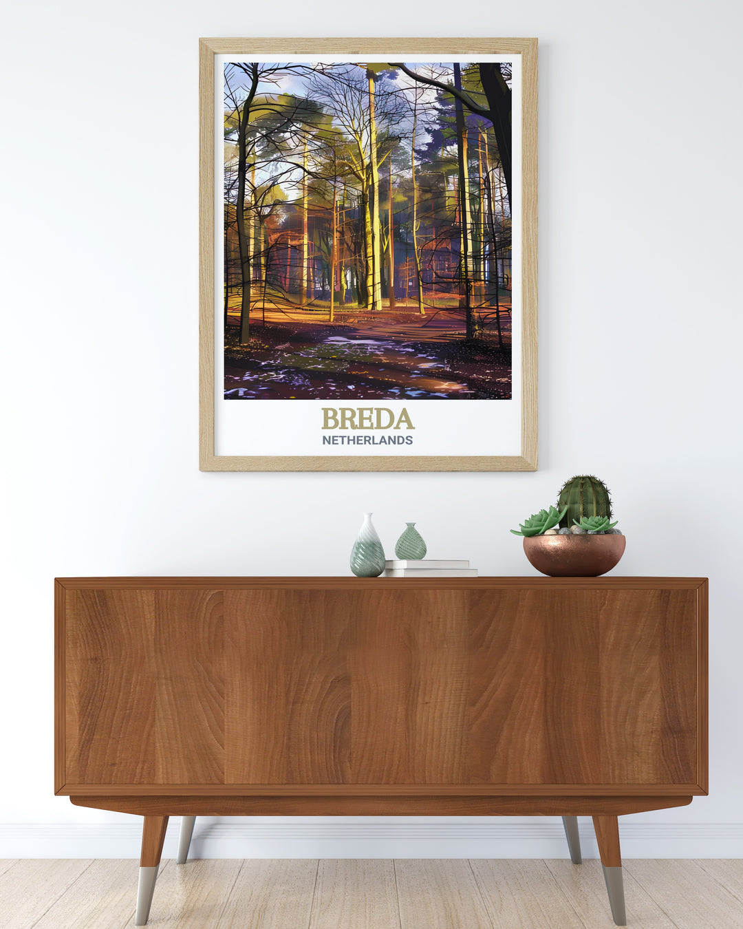 Elegant Mastbos Forest wall decor suitable for any room in your home this print celebrates the timeless beauty and charm of the Netherlands