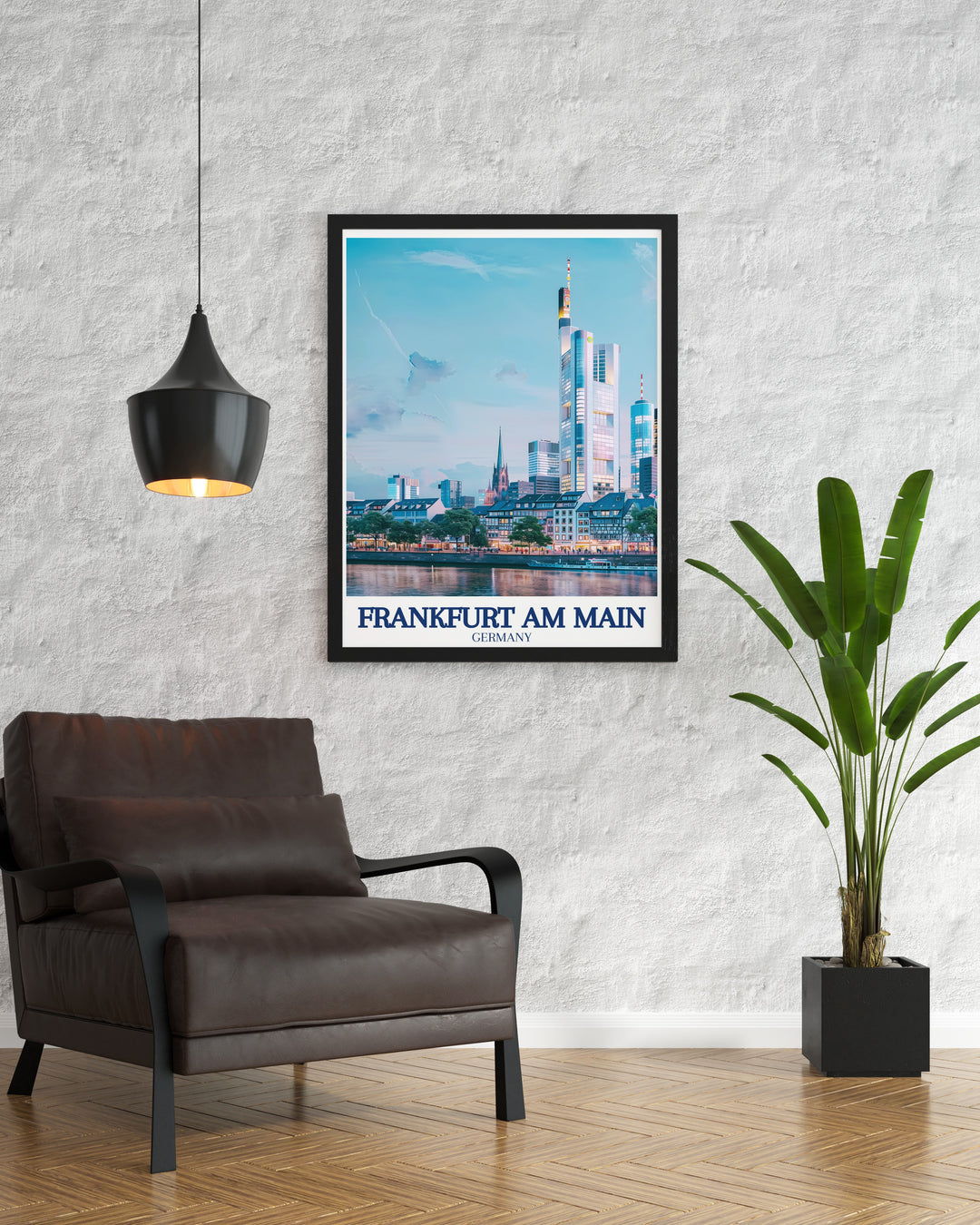 Elegant Frankfurt photo capturing the beauty of Commerzbank Tower St. Pauls Church and River Main perfect for those who appreciate sophisticated and stylish Germany wall art