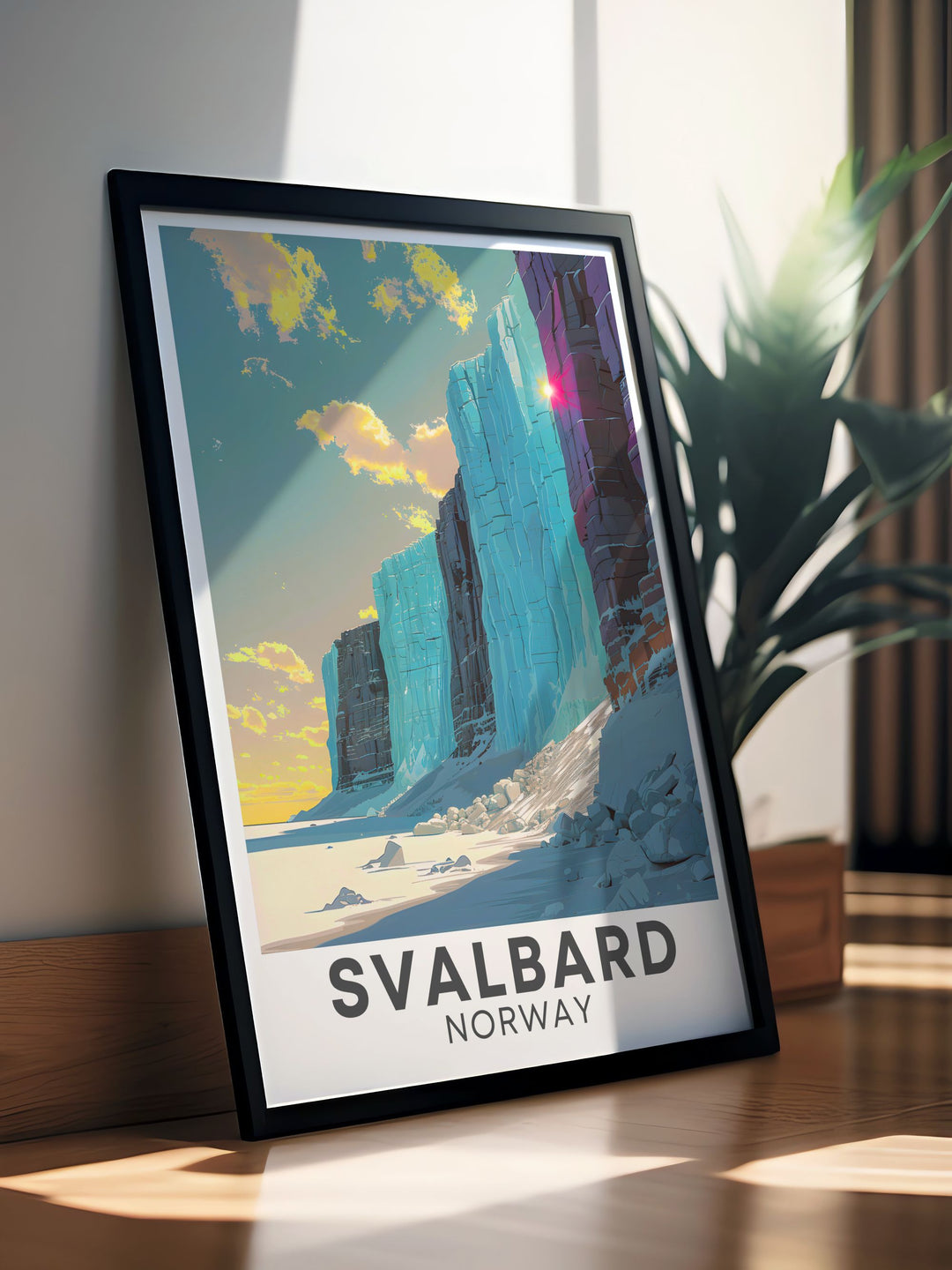 Stunning Nordenskiold Glacier framed prints offering a unique and artistic view of Svalbard. Perfect for anniversary gifts birthday gifts and Christmas gifts.