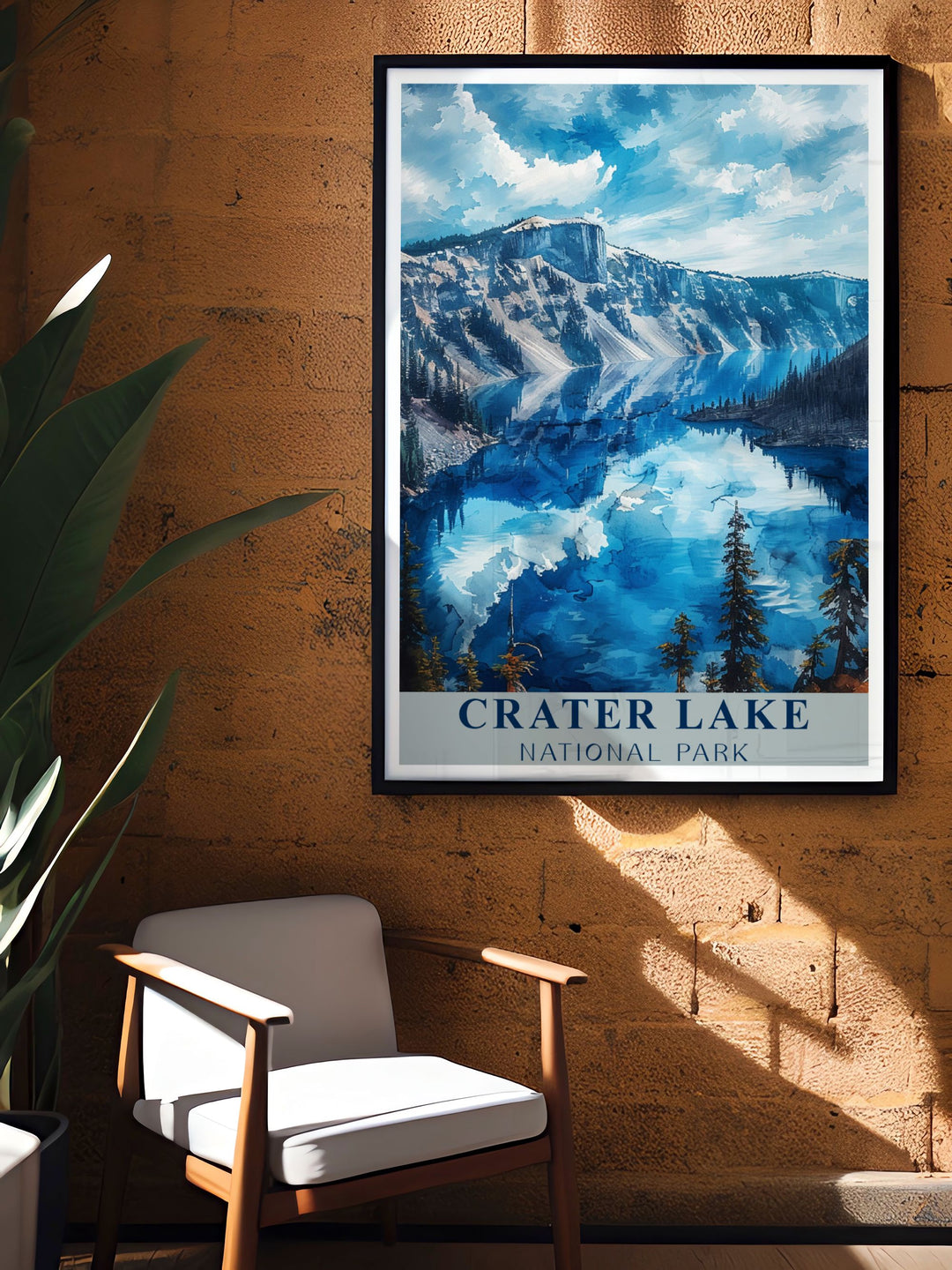 Stunning Crater Lake Artwork showcasing the majestic caldera and deep blue waters. Ideal for home decor and gifts. These prints offer a beautiful representation of one of Americas most stunning national parks.