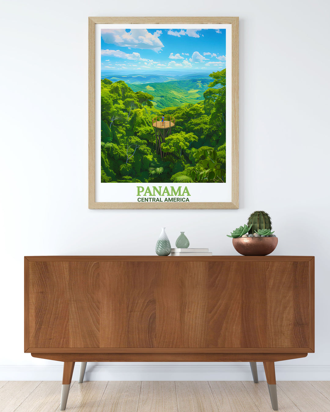 Panama Poster Print offering a glimpse into the natural wonders of Soberanía National Park, paired with the tranquility of Panama City Beach. This travel print is ideal for coastal decor enthusiasts and nature lovers who want to bring a piece of Central America into their homes.