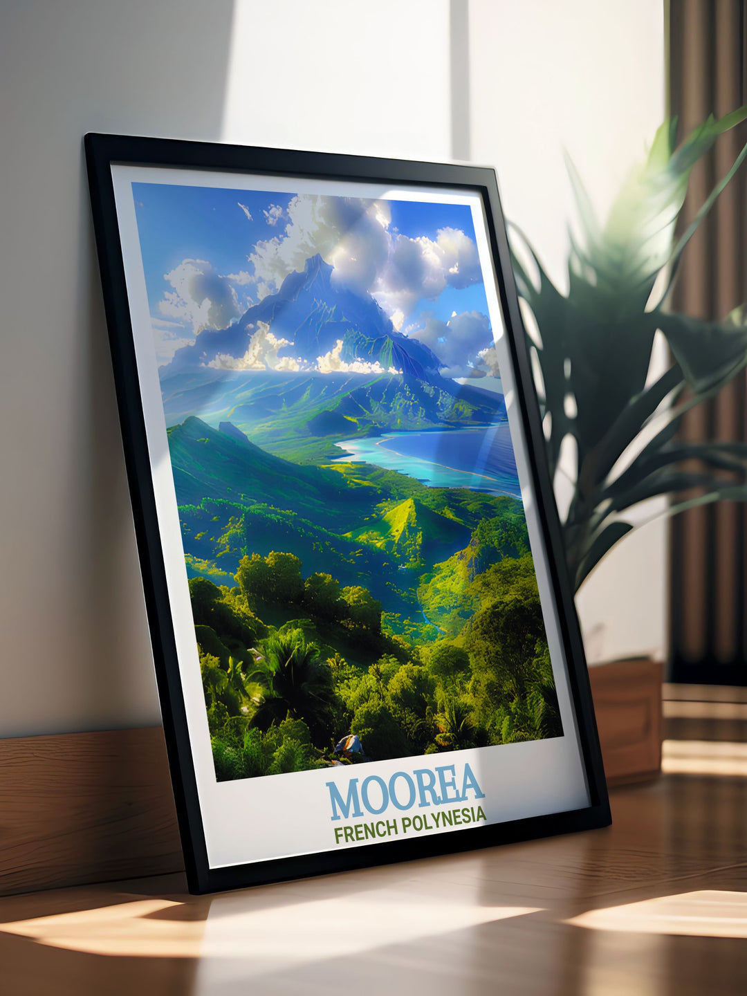 This French Polynesia Canvas Art captures the vibrant colors of Moorea, with Mount Rotui rising between the waters of Cooks Bay and Opunohu Bay. Perfect for travel lovers, this piece adds a tropical and serene ambiance to any room.