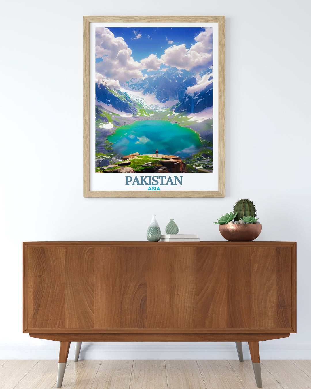 Stunning Lahore Art Print highlighting the intricate details of Lahore City Map along with the peaceful landscapes of Saif ul Muluk Lake making it a perfect addition to your wall art collection